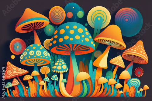 Forêt magique de champignons