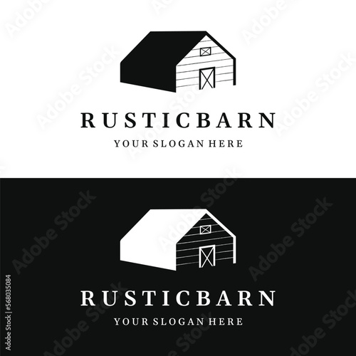 Home or barn logo template design or organic farm barn and vintage animal farm house.Vintage country logo.