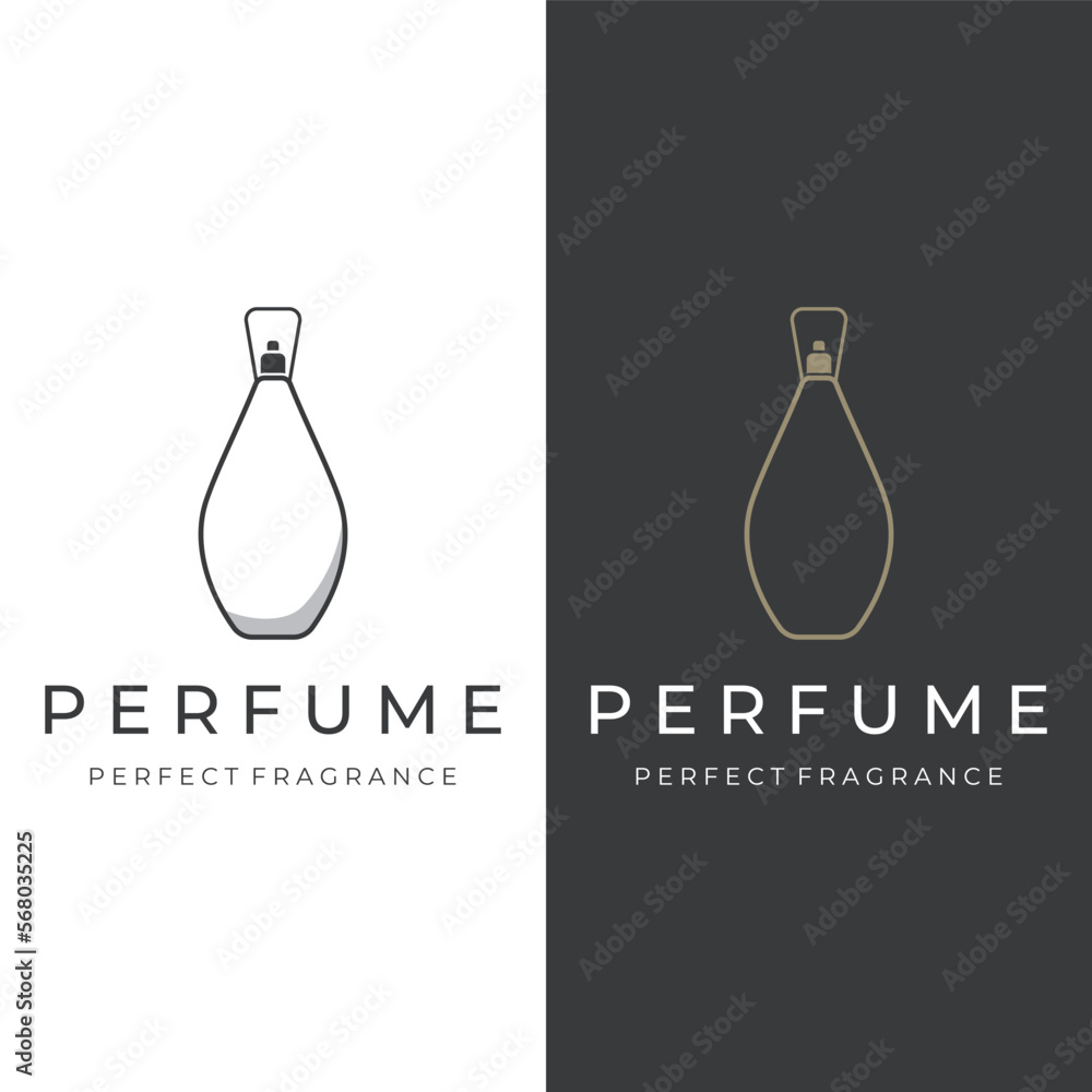 Naklejka premium Isolated luxury perfume perfume cosmetic creative Logo design can be used for business, company, cosmetic and perfume shop.