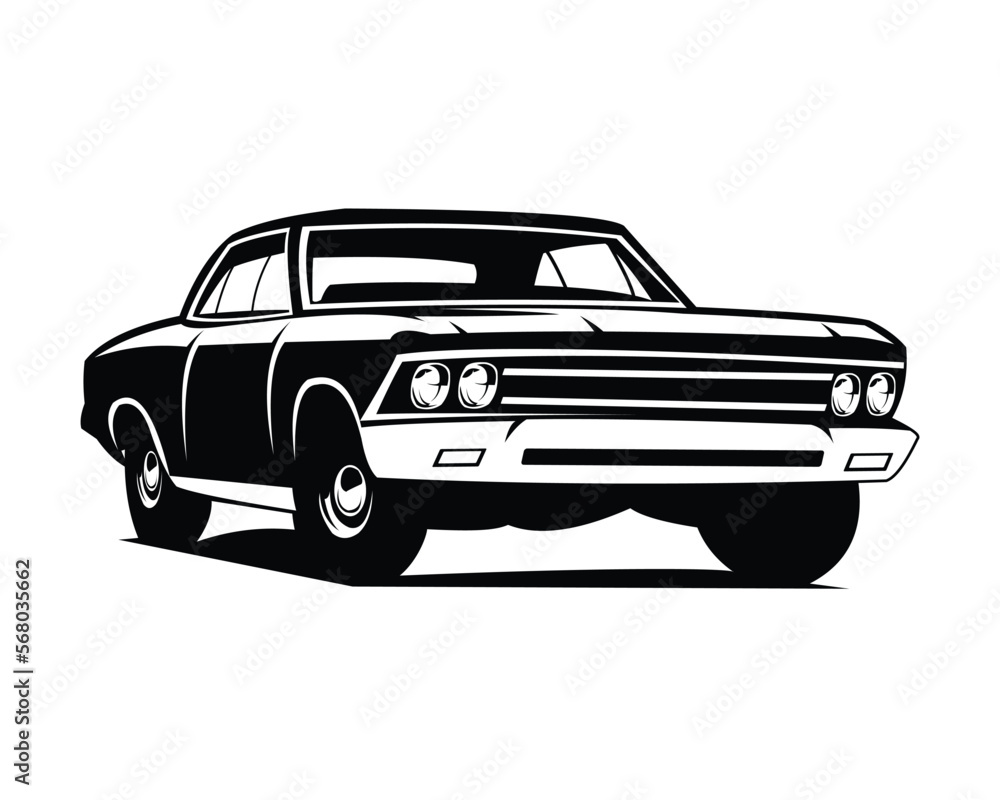 Chevrolet muscle car. silhouette vector design. Best for badge, logo, emblem, icon, sticker design, car industry.