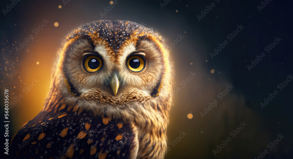 Owl Wise looking into the Camera - Generative AI Owl Wise looking into the Camera - Generative AI
