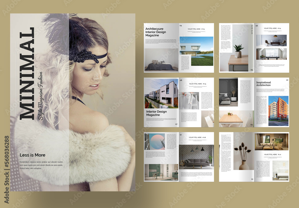 Minimal Magazine Template Stock Template | Adobe Stock