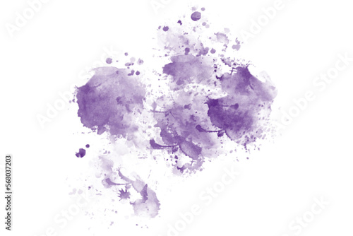 Abstract Purple Brush Watercolor Back Drop Shape element