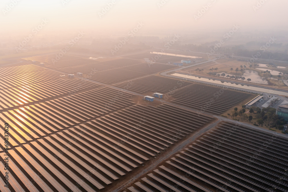 Solar Photovoltaic of aerial top view, solar plant rows array of ground mount system Installation
Solar Photovoltaic of aerial top view, solar plant rows array of ground mount system Installation