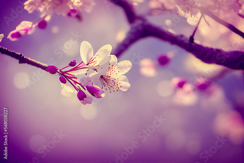 spring blossom background  Generative AI Art Illustration