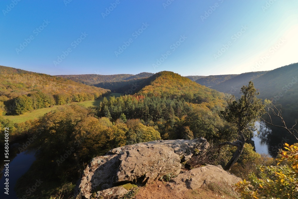 A view to meandering river Dyje from the rock in national park Podyji, Czech republic A view to meandering river Dyje from the rock in national park Podyji, Czech republic