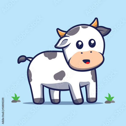 cute cow cartoon illustration