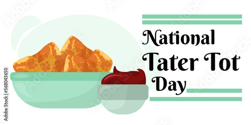 National Tater Tot Day, idea for a horizontal design for an event or menu design