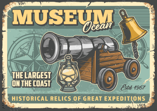 Ocean museum flyer vintage colorful