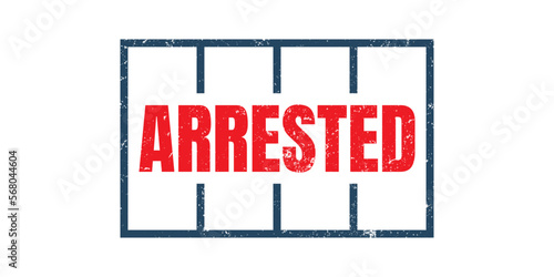 Prison Arrested Rubber Grunge Stamp Seal Vector Illustration, vector graphic