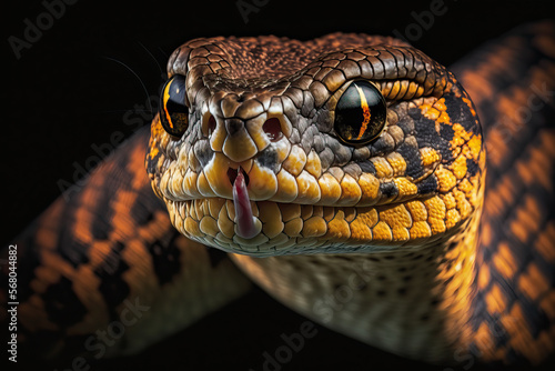 Portrait Close Up Of a Snake, Generative Ai