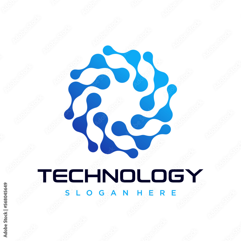 Obraz premium Abstract digital connection technology logo