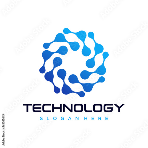 Abstract digital connection technology logo