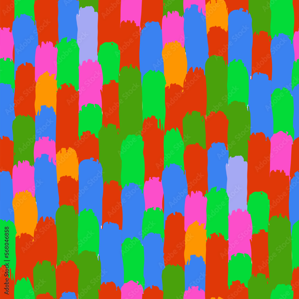 Abstract repeated seamless pattern of various bright stripes