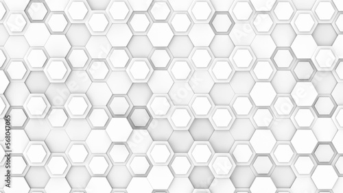 Fototapeta Naklejka Na Ścianę i Meble -  Hexagon 3d background black and white
