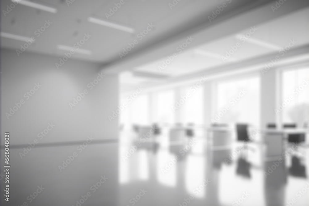 Blur background of empty modern office background . Workspace interior