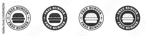 Free burger icon. Vector illustration.