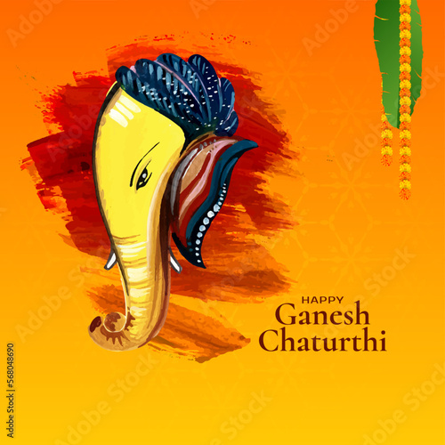 Happy Ganesh Chaturthi lord ganesha worship festival background