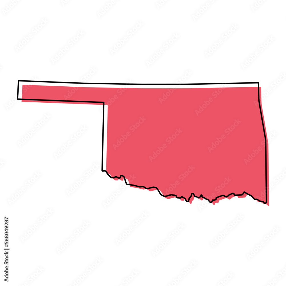 Oklahoma map shape, united states of america. Flat concept icon symbol vector illustration Oklahoma map shape, united states of america. Flat concept icon symbol vector illustration