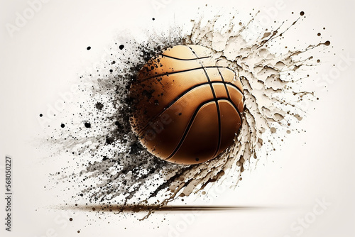 Basketball and splash background with generative ai technology © Supalux