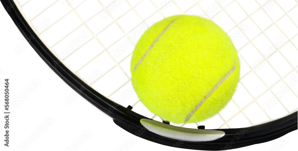 Silver Tennis Racket and Ball