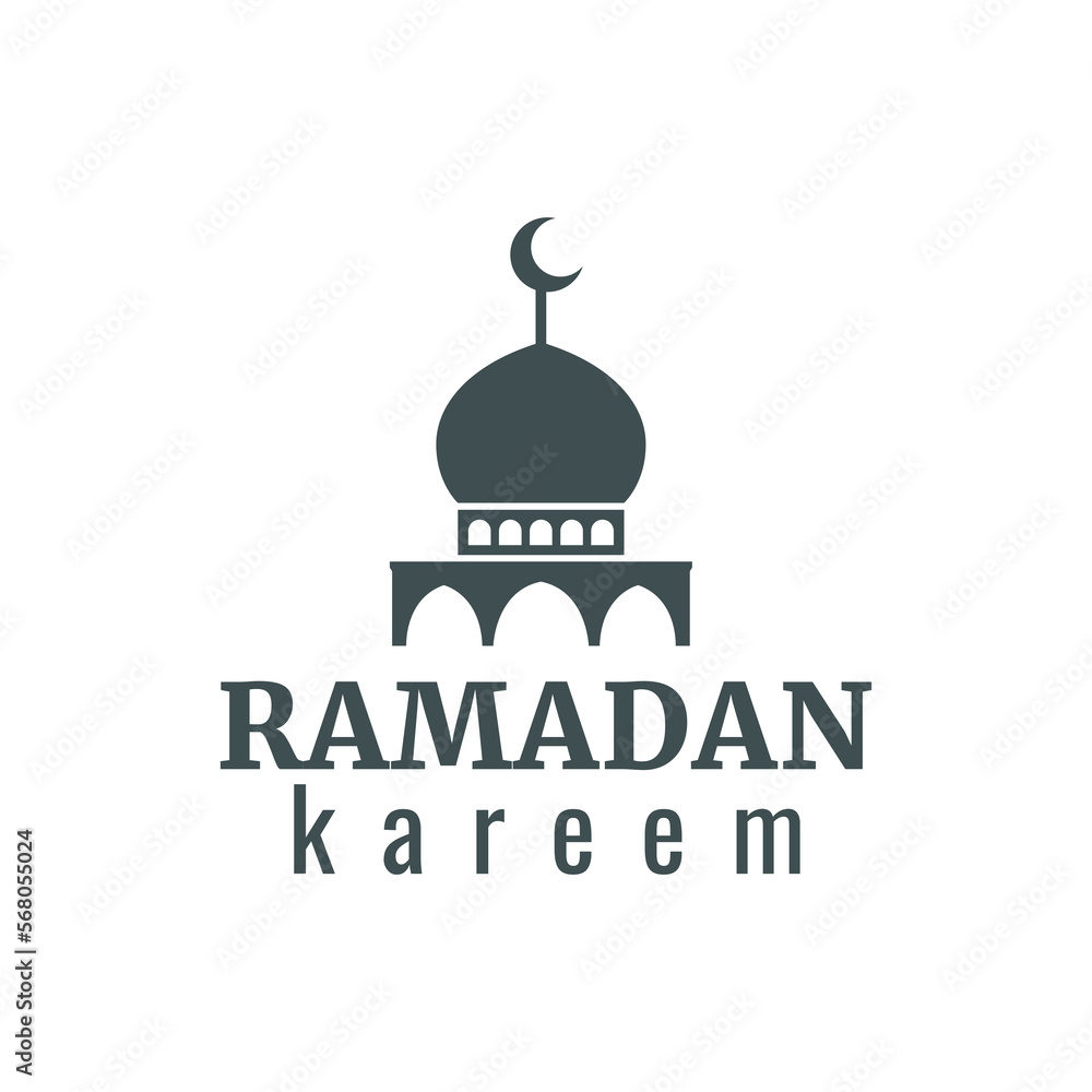ramadan kareem muslim culture celebration month religious logo design abstract vector illustration