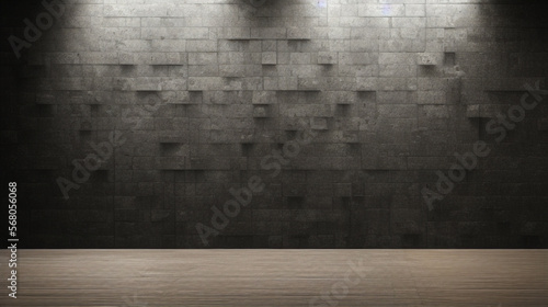 シンプルな構図の壁と床 スポットライト