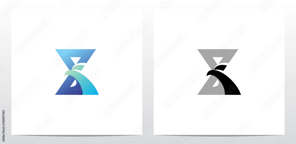 Fotografie Swoosh Eagle Head On Letter Logo Design X