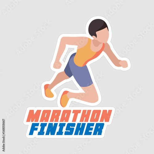 Marathoner Stickers vector art print ready template