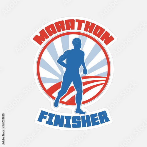 Marathoner Stickers vector art print ready template