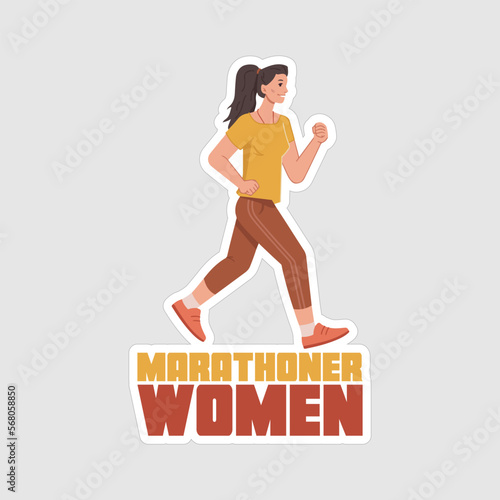 Marathoner Stickers vector art print ready template