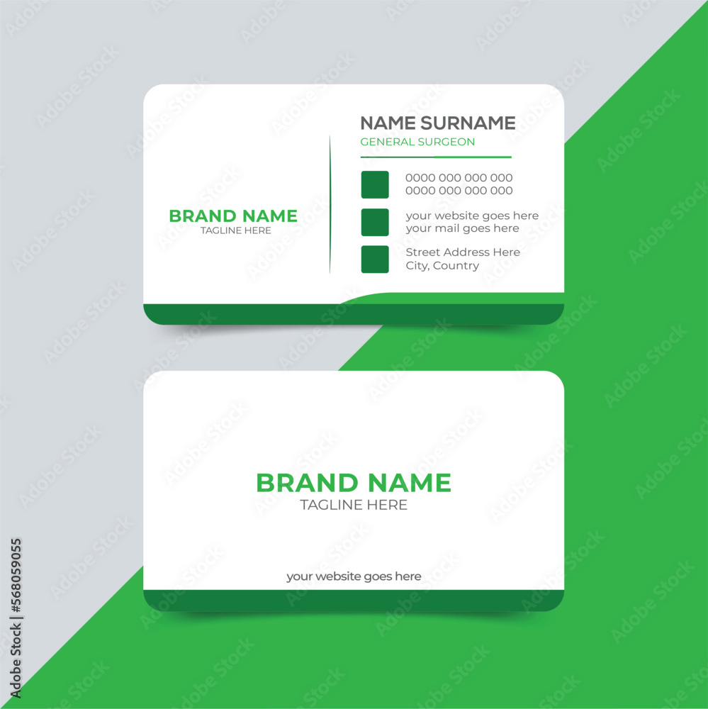 Medical doctor business card design template for hospital, Modern clinic healthcare front, and back side view vector design Medical doctor business card design template for hospital, Modern clinic healthcare front, and back side view vector design