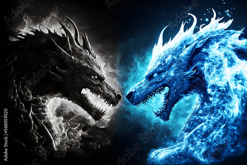 Black & Blue Dragons in a Generative AI Dragonfire Battle