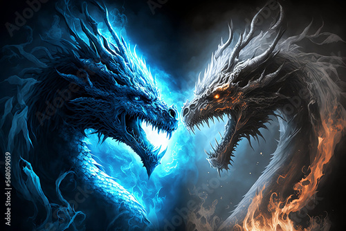 Black & Blue Dragons in a Generative AI Dragonfire Battle