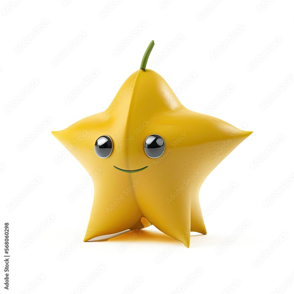 Cute Cartoon Starfruit Character (Generative AI) Cute Cartoon Starfruit Character (Generative AI)