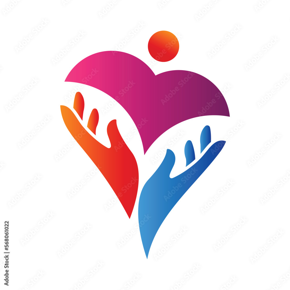 Obraz premium hand help people logo vector design