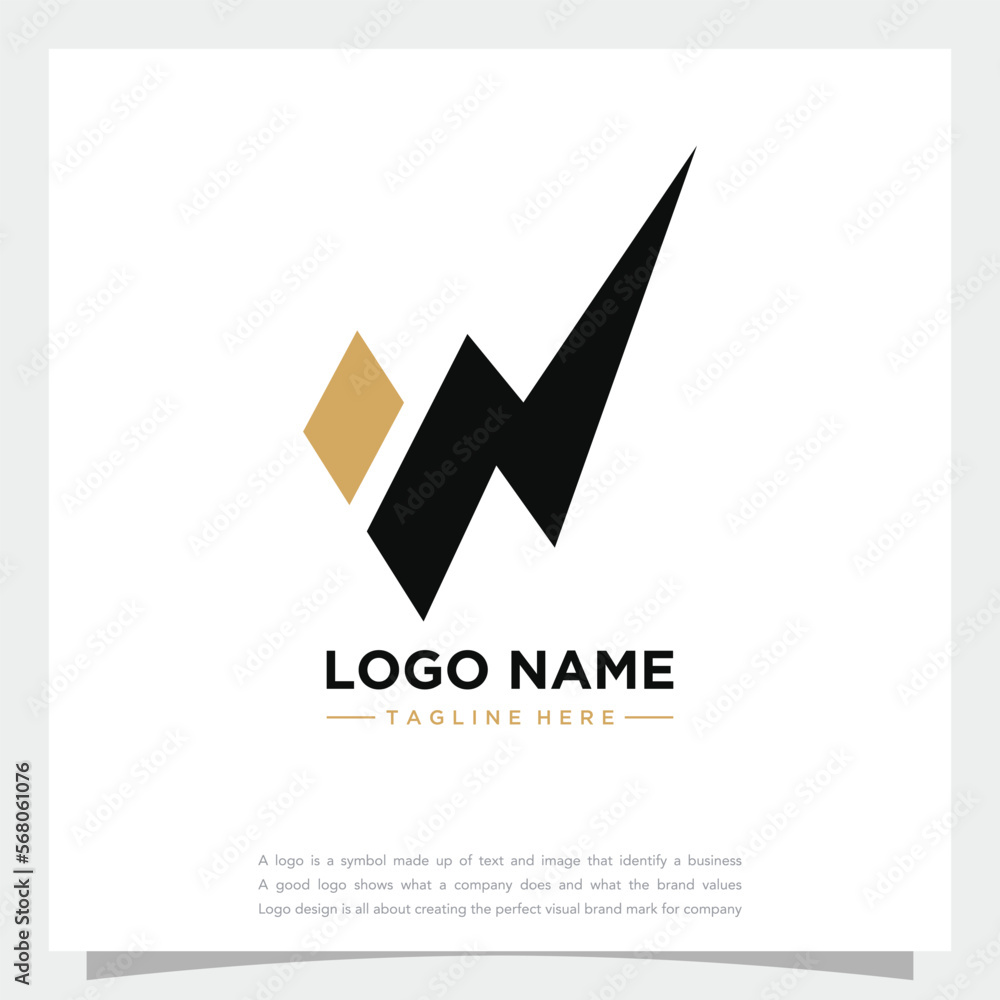 Creative letter n and w with nw or wn concept logo design Creative letter n and w with nw or wn concept logo design