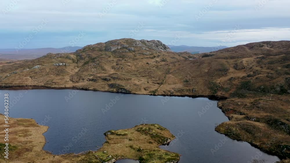 Aerial view of Agnish Lough by Maghery, Dungloe - County Donegal - Ireland. Aerial view of Agnish Lough by Maghery, Dungloe - County Donegal - Ireland.