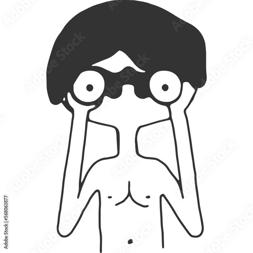 Ill from the Sneaky Glance Vintage Illustration Vector