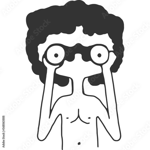 Ill from the Sneaky Glance Vintage Illustration Vector