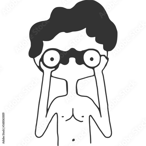 Ill from the Sneaky Glance Vintage Illustration Vector