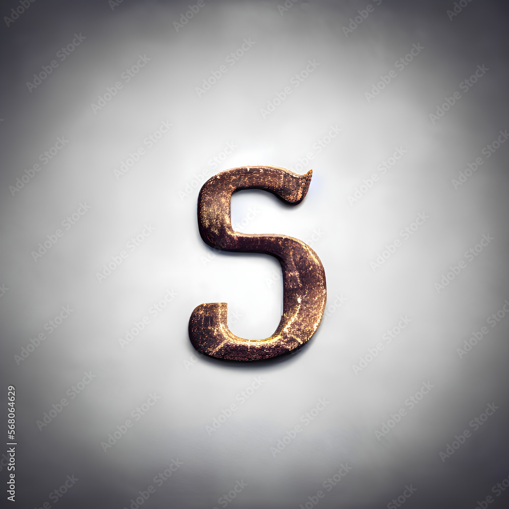 Textured letter S on grey background. Generative AI Textured letter S on grey background. Generative AI