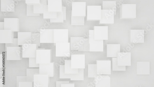 Fototapeta Naklejka Na Ścianę i Meble -  Cube, White Background, 3D Render Abstract Background Texture
