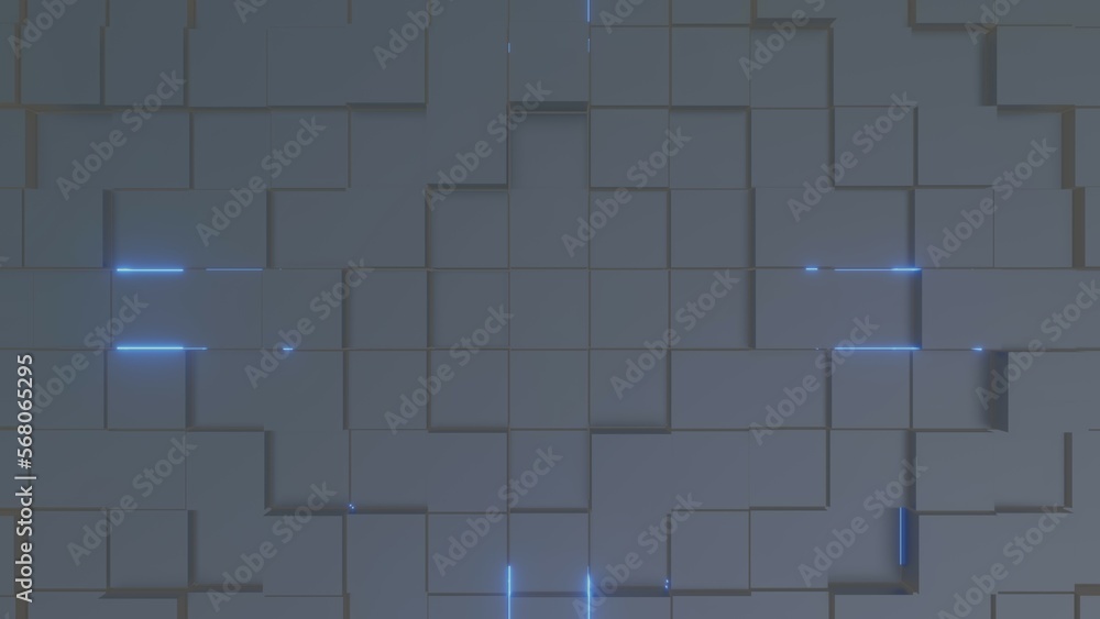 Black Cube, Blue Glowing Light Background, 3D Render Abstract Background Texture Black Cube, Blue Glowing Light Background, 3D Render Abstract Background Texture