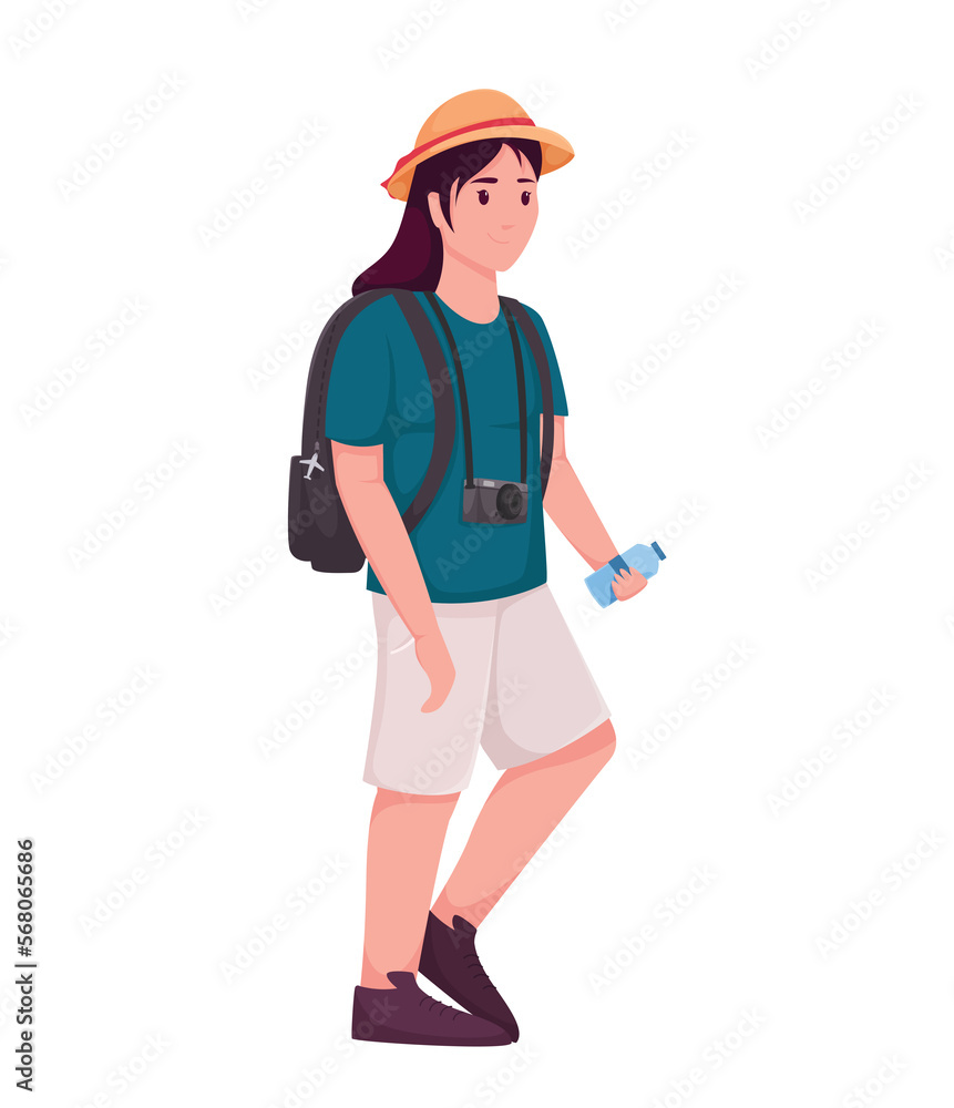 Characters tourists traveling people Characters tourists traveling people