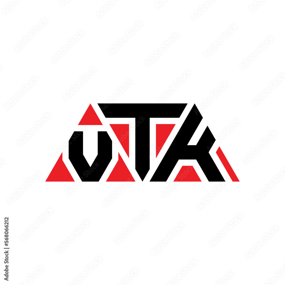 VTK triangle letter logo design with triangle shape. VTK triangle logo design monogram. VTK triangle vector logo template with red color. VTK triangular logo Simple, Elegant, and Luxurious Logo...
