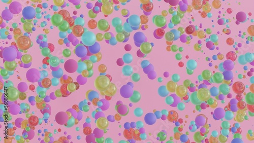 Abstract Sphere Background, Colorful Pink, Geometric, Ball Background, 3D Render Background Texture