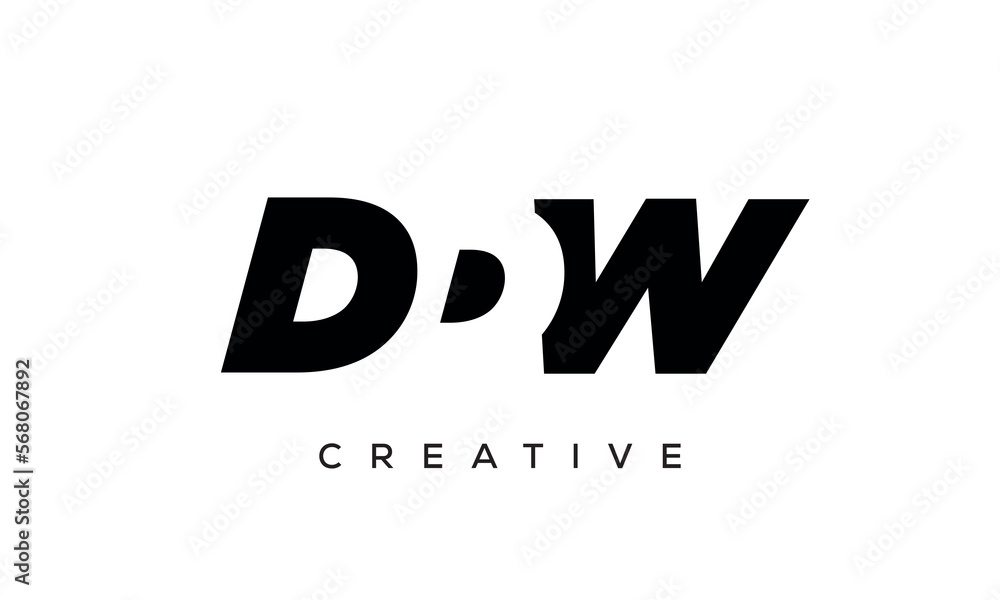 DDW letters negative space logo design. creative typography monogram vector DDW letters negative space logo design. creative typography monogram vector