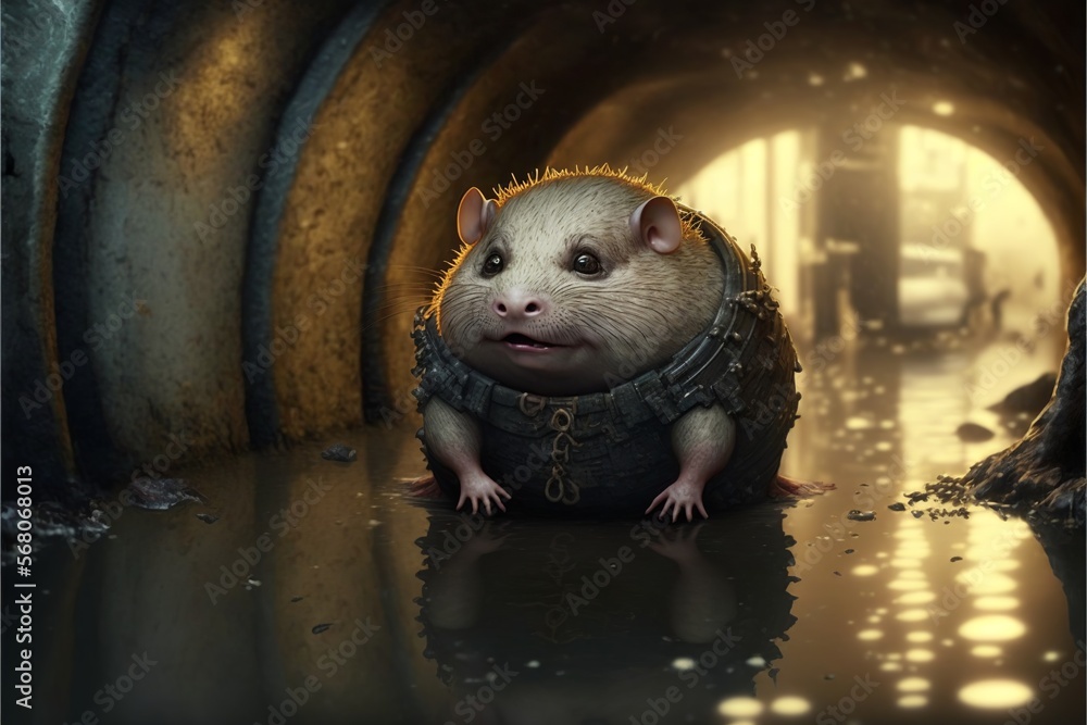 Cute fat rat character in the sewer concept animation design ...