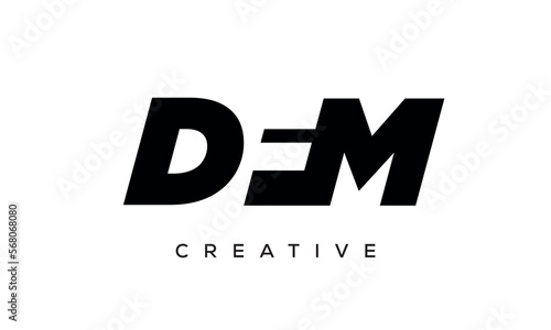 DFM letters negative space logo design. creative typography monogram vector